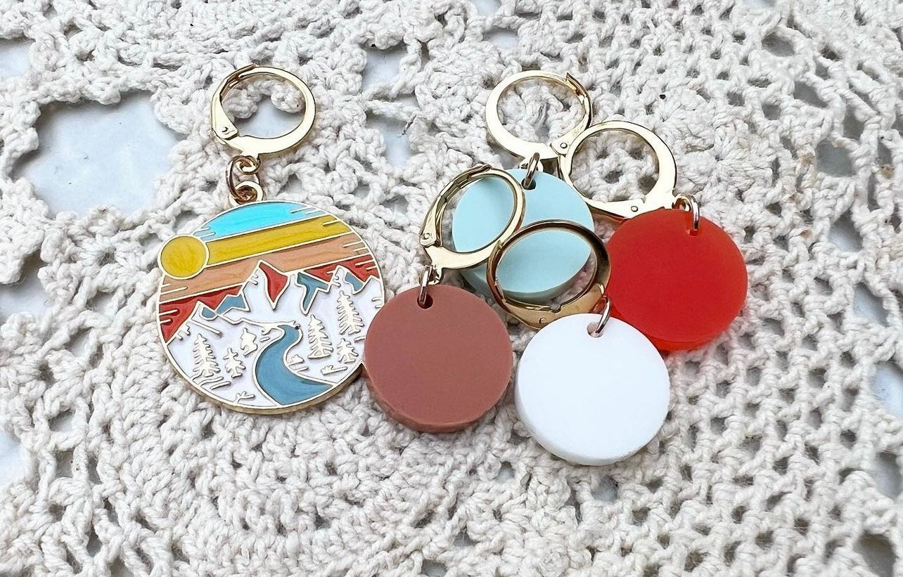 MP - Enamel Stitch Markers - Mountain Sunset Set/5