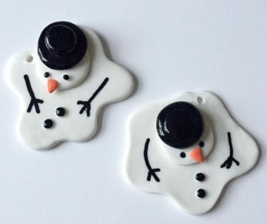 EVENING Polymer Clay Melting Snowman Workshop November 28 7pm to 830pm