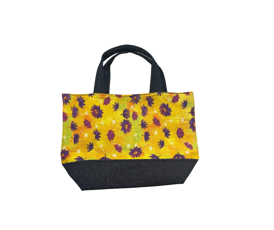 Purple Flower on Yellow Project Bag