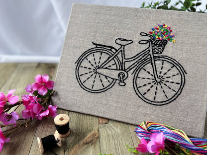 Bicycle Embroidery Kit: Natural