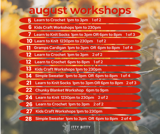 August Workshops and Events