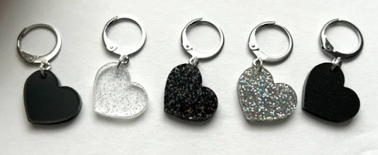MP - Stitch Marker - Hearts - Black