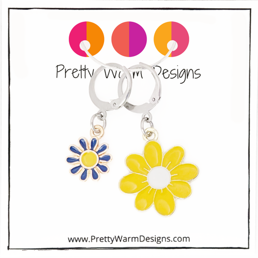 Yellow and Blue Daisies Summer Crochet Markers