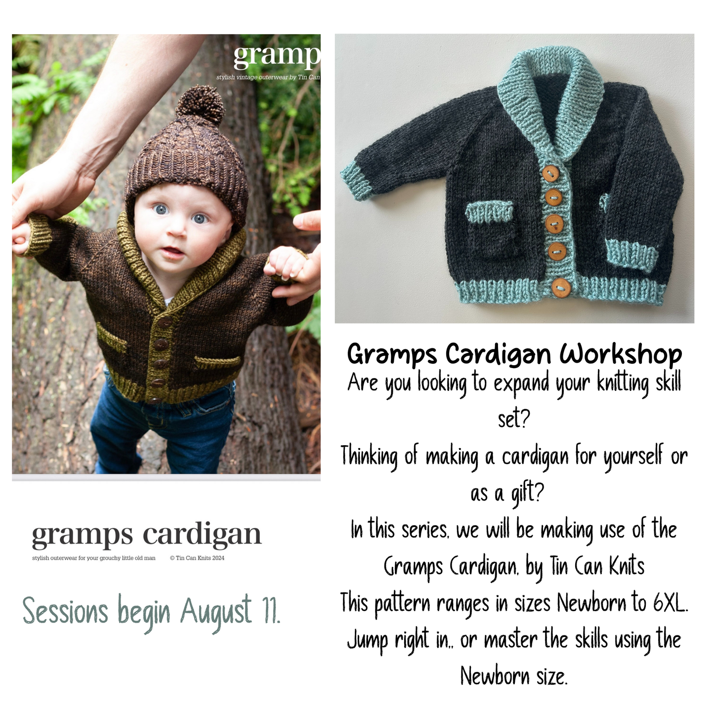 DAYTIME - Build Your First Sweater - Gramps Cardigan - Starts September 8