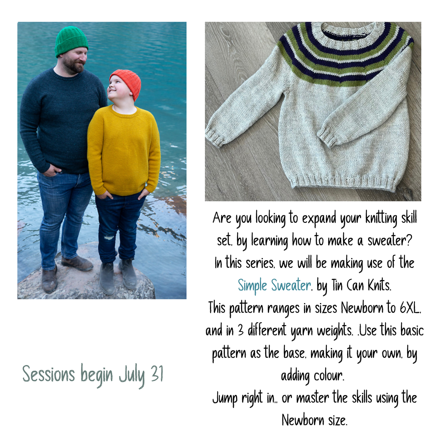EVENING - Build Your First Sweater Workshop - Simple Sweater - Starts September 9